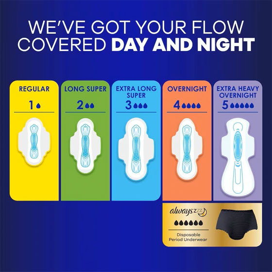 Maxi Overnight Pads with Wings